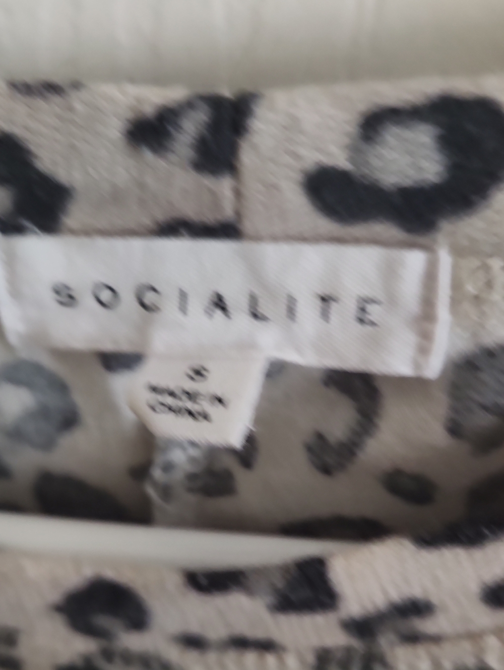 Socialite Gray and Black Leopard Print Women's Top